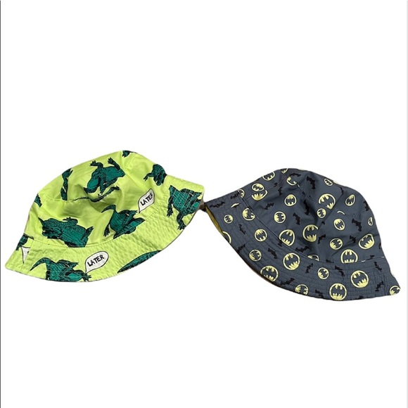 Batman Other - Bundle of 2 Toddler Boys’ Summer Bucket Hats 2T-4T alligator & Batman Preowned